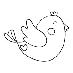 Valentine Chicken outline design-SVG illustration for web, wedsite, application, presentation, Graphics design, branding, etc.