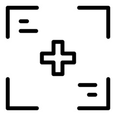 Fototapeta premium Camera focus icon outline vector. Photo studio