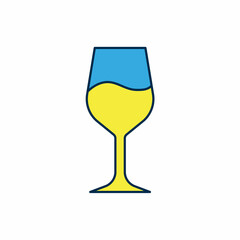 Filled outline Wine glass icon isolated on white background. Wineglass sign. Vector