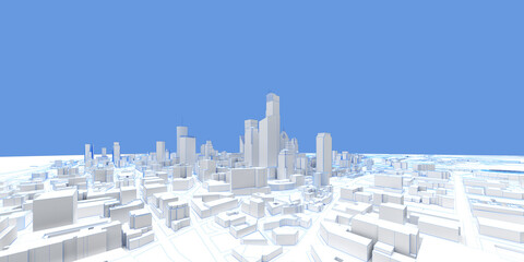 abstract low poly panorama city