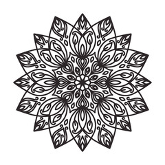 vector illustration of big beautiful outlines mandala, isolated design object