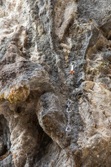 北九州平尾台千仏ロックでのリードクライミング