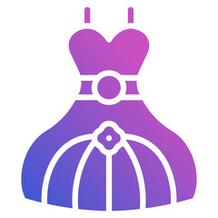 Bride dress wedding flat gradient icon