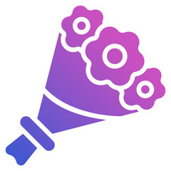 Bouquet flower flat gradient icon