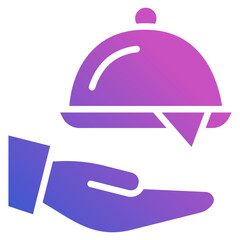 Service dish food flat gradient icon