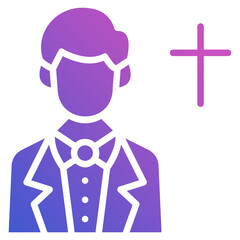 Groom christian flat gradient icon