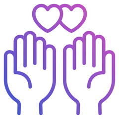 Prayer Love line gradient icon