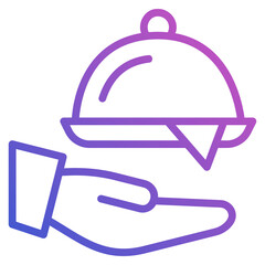 Service dish food line gradient icon