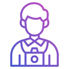 Photographer line gradient icon