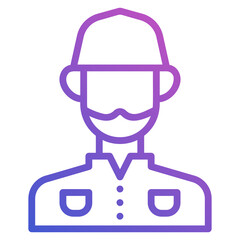 Muslim imam line gradient icon