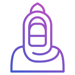 Bride muslim wedding line gradient icon