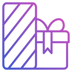 Gift box line gradient icon