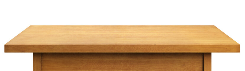 Beech-tree wooden table. Isolated, clipping path included. 3d illustration