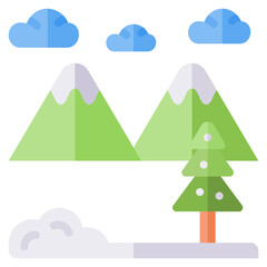 Winter Mountain flat icon