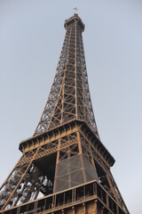 Eiffel Tower in Paris - a historical landmark wrought-iron lattice tower on the Champ de Mars in the capital of France
