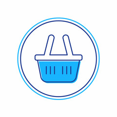 Filled outline Shopping basket icon isolated on white background. Online buying concept. Delivery service sign. Shopping cart symbol. Vector