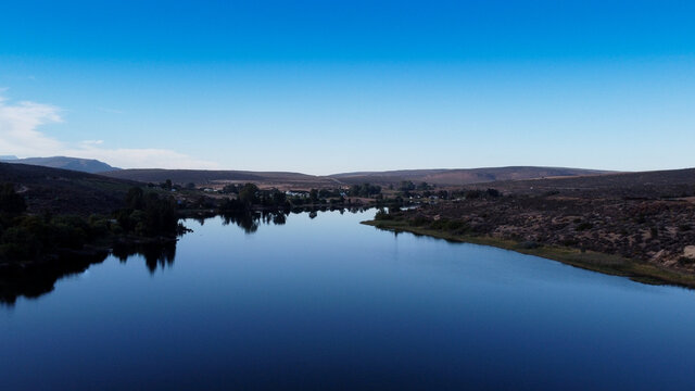 Sunrise over Bulshoek Dam in Clanwilliam, South Africa.