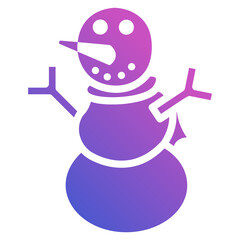 Snowman flat gradient icon