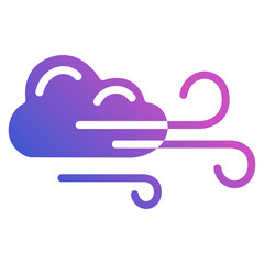 Fog Cloud flat gradient icon