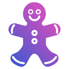 Gingerbread man flat gradient icon