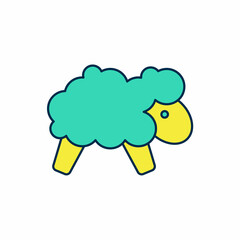 Filled outline Sheep icon isolated on white background. Counting sheep to fall asleep. Vector