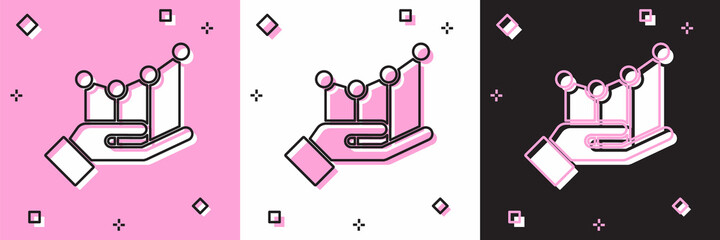 Set Pie chart infographic icon isolated on pink and white, black background. Diagram chart sign. Vector Illustration