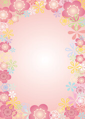 花柄背景フレーム