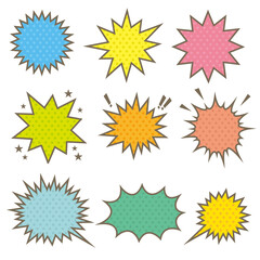 バクダン吹き出しセット（カラフル）