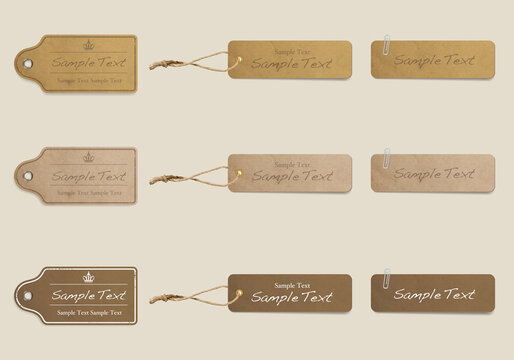 Vintage paper tag and label set