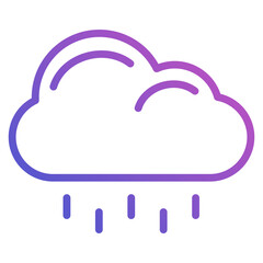 Cloud Rain line gradient icon