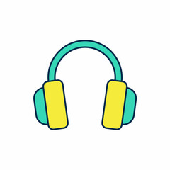 Filled outline Headphones icon isolated on white background. Earphones. Concept for listening to music, service, communication and operator. Vector