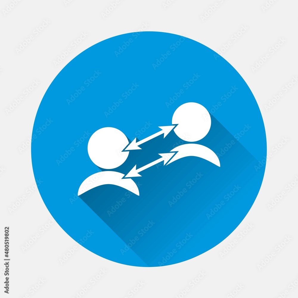 Poster referral link vector icon on blue background. flat image with long shadow.layers grouped for easy ed