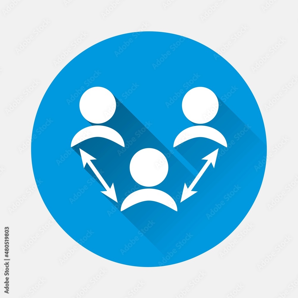 Poster referral link vector icon on blue background. flat image with long shadow.layers grouped for easy ed