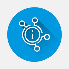 Referral link vector icon on blue background. Flat image with long shadow.