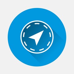 Navigation vector icon icon on blue background. Flat image with long shadow. Layers grouped for easy editing illustration. For your design.
