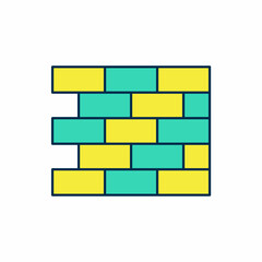 Filled outline Bricks icon isolated on white background. Vector