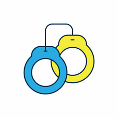 Filled outline Handcuffs icon isolated on white background. Vector