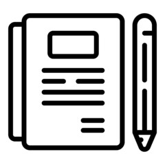 Study notebook icon outline vector. Child homework
