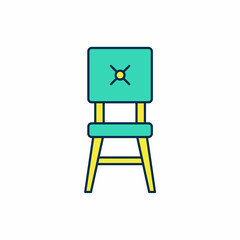 Filled outline Chair icon isolated on white background. Vector