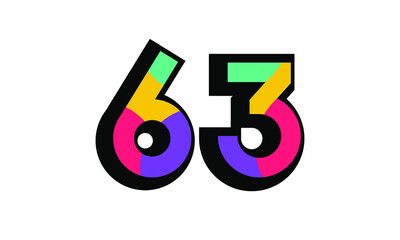 63 New Number Modern Fresh Color Youth