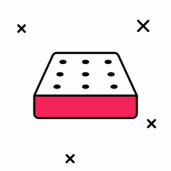 Filled outline Mattress icon isolated on white background. Padded comfortable sleeping bed mattress. Vector