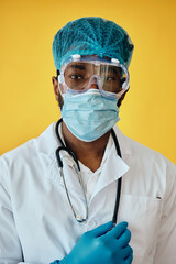 Male Doctor Wearing Protection From COVID-19