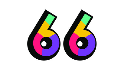 66 New Number Modern Fresh Color Youth