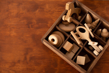 production of wooden toys. Carpentry workshop for the manufacture of wooden toys