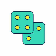 Filled outline Game dice icon isolated on white background. Casino gambling. Vector