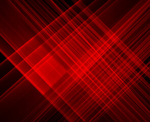 Abstract red lines drawn by light on a black background