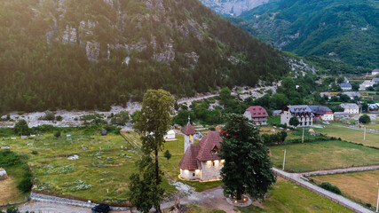 A Catholic Church in the village of Theth in Prokletije in the Acursed Mountains of Albania. The community is at the centre of the Theth National Park, an area of outstanding natural beauty.