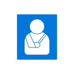 broken arm bone in cast Man with his broken arm