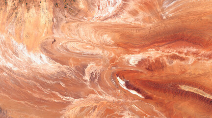 Dasht-e Kavir, salt desert in the Iranian highlands, satellite image. contains modified Copernicus Sentinel data