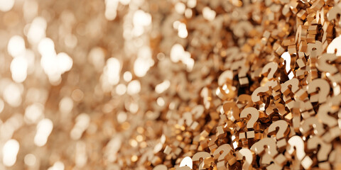 Infinite and colored question marks, business and human choices theme, original 3d rendering